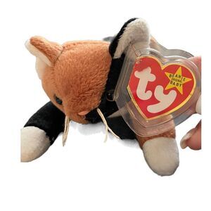 Ty Beanie Baby Chip the Cat Retired RARE Errors Mint 1996 w/tag protector case.